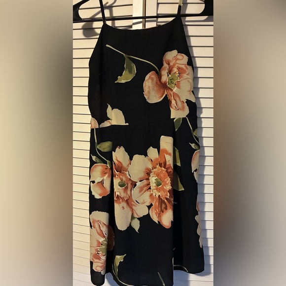 Dresses & Skirts - Beautiful Floral Black and Rose minidress (S)